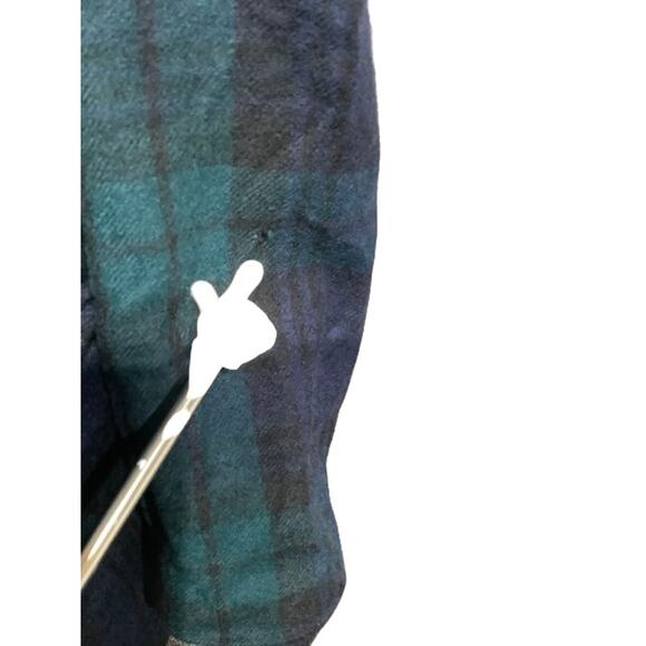 Giorgio Sant'Angelo Blue Green Plaid Wool Peacoat 12, Vintage, Preppy, Cozy - Picture 7 of 9